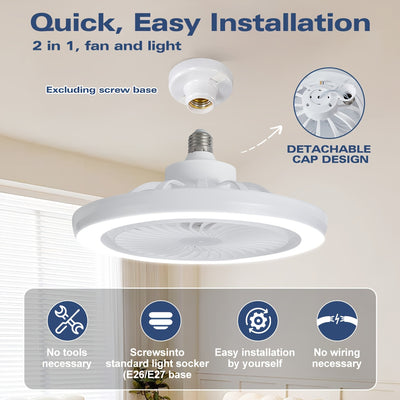 LED Slimme Ventilatorlamp – Bladloos, Dimbaar, Met Afstandsbediening