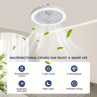 LED Slimme Ventilatorlamp – Bladloos, Dimbaar, Met Afstandsbediening